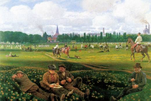 Fælled-bisser, maleri af Nørre Fælled fra 1919 af Rasmus Christiansen