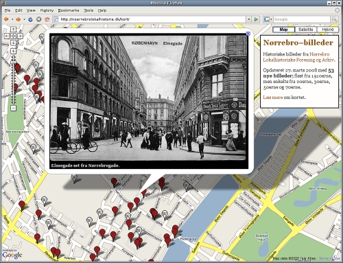 Historisk billede fra Elmegade i Google Maps